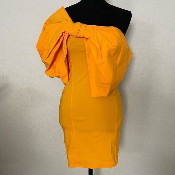 NWT Zara Bow Asymmetric Dress - Picture 1 of 15